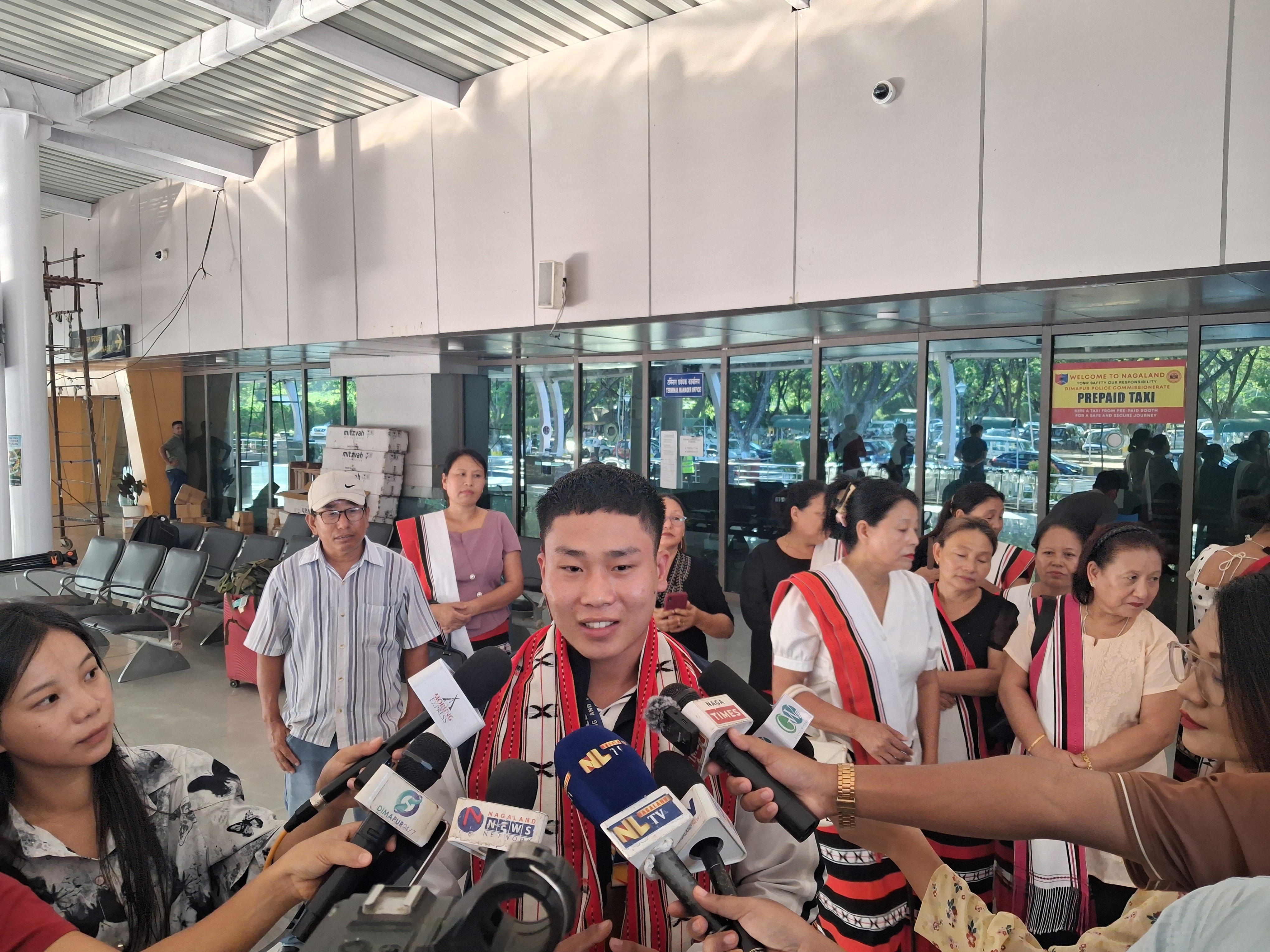 Powerlifter Namteulung Newme returns to Dimapur after winning three golds at World Cup Powerlifting Championship